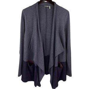 LOGO Lori Goldstein French Terry Waterfall Cardigan Size Large